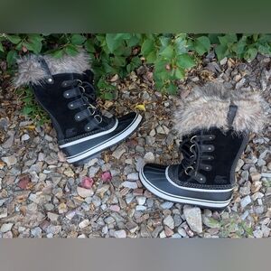 SOREL Joan of Arctic Women's Waterproof Winter Boots – Size 6.5 (EU 37.5) Black